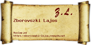 Zborovszki Lajos névjegykártya